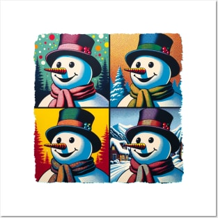 Frosty Fusion: Pop Art's Coolest Creation - Pop Snowman Posters and Art